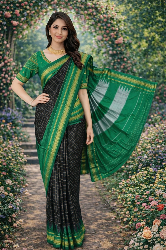 Model Wearing Saree